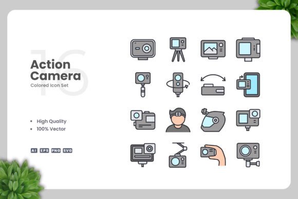 Action Camera Colored Icons: A Must-Have for Modern Designers