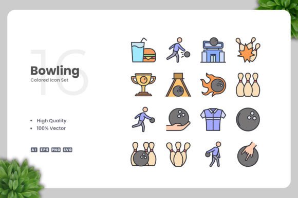 Bowling Colored Icons: A Versatile Design Solution for Modern Projects