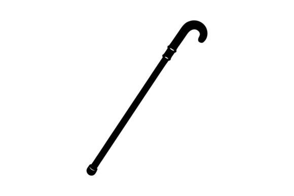 Cane Walking Stick Vector Icon