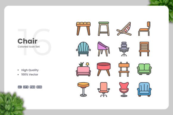 Chair Colored Icons: A Versatile Design Solution for Modern Projects