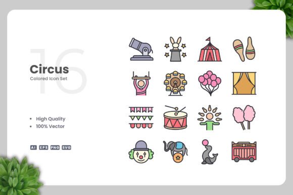 Circus Colored Icons: A Vibrant and Versatile Design Solution