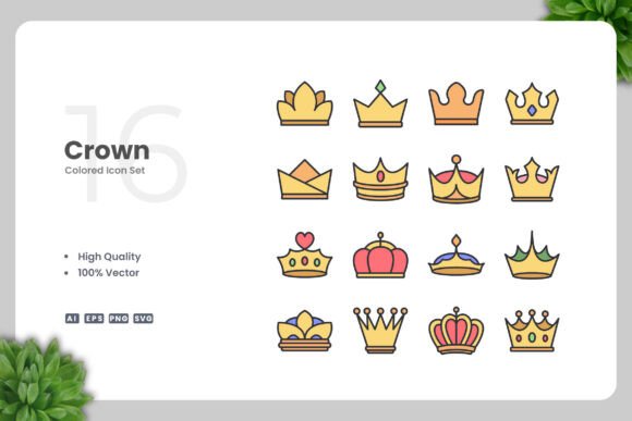 Crown Colored Icons for Every Project