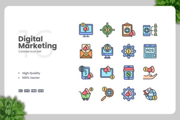 Digital Marketing Colored Icons