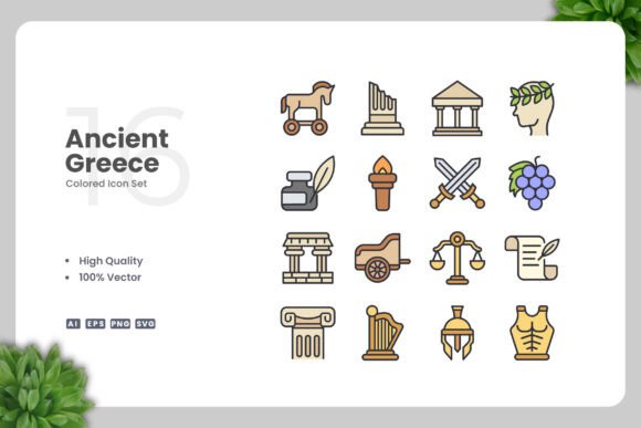 Discover the Power of Ancient Greece Colored Icons for Modern Design