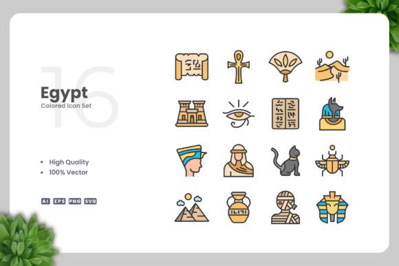 Discover the Power of Egypt Colored Icons for Modern Design