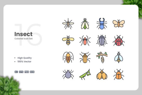 Insect Colored Icons: A Versatile Design Solution for Modern Projects
