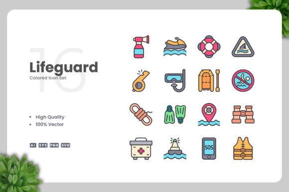 Lifeguard Colored Icons: A Versatile Design Resource for Modern Creatives