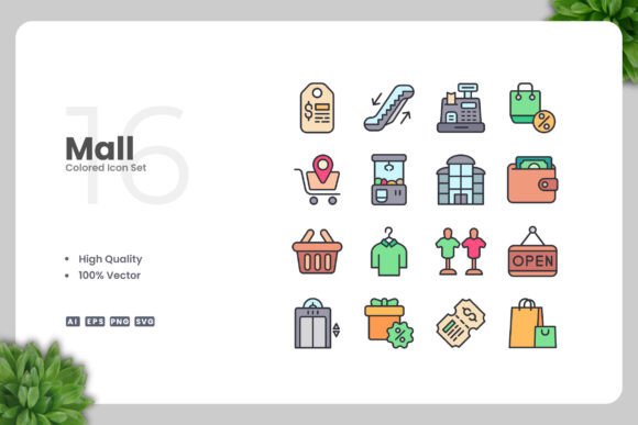 Mall Colored Icons: A Versatile Design Solution for Modern Projects