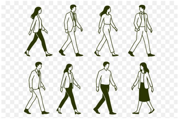 Professional Men and Women in Motion: A Versatile Visual Tool for Modern Designers