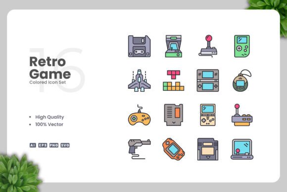 Retro Game Colored Icons
