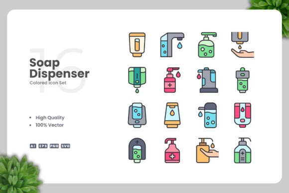 Soap Dispenser Colored Icons: A Versatile Design Solution for Modern Creatives