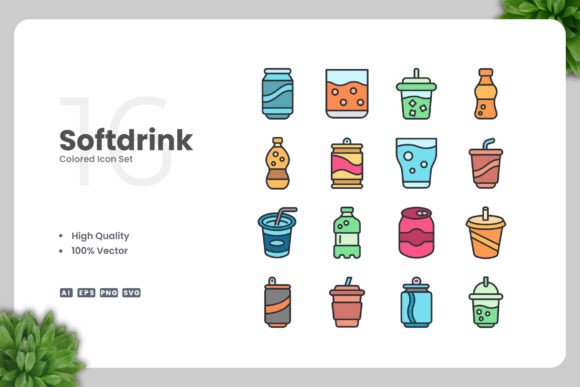 Softdrink Colored Icons: A Versatile Design Solution for Modern Creators