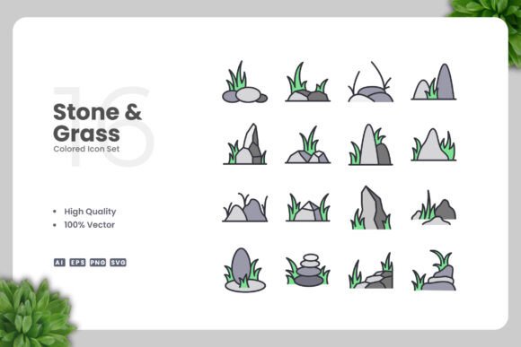 Stone and Grass Colored Icons: A Versatile Design Solution