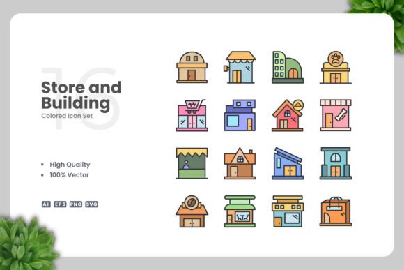 Store and Building Colored Icons: A Versatile Design Solution for Modern Creators