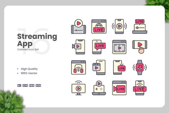 Streaming App Colored Icons