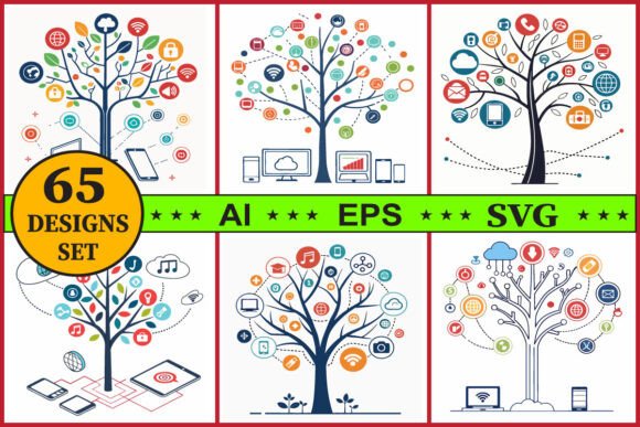 Technology Tree Vector Clipart Bundle: A Digital Designerβs Essential Resource