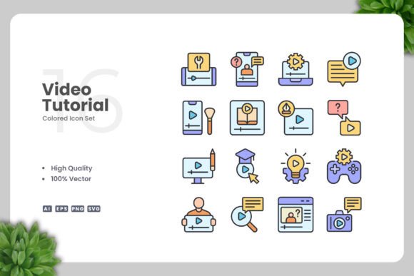 Video Tutorial Colored Icons and Simple and Clean Design