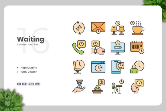 Waiting Colored Icons for Creative Projects